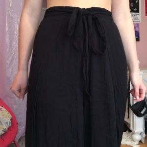 High Waisted Black Flowy Pants